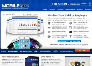 MobileSpy tracker website.